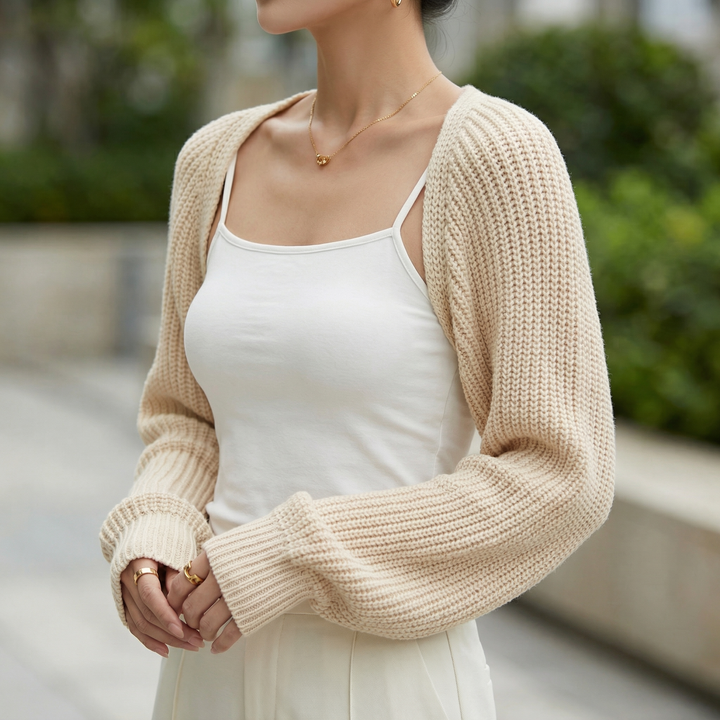 Carmen Ribbed Knit Shrug