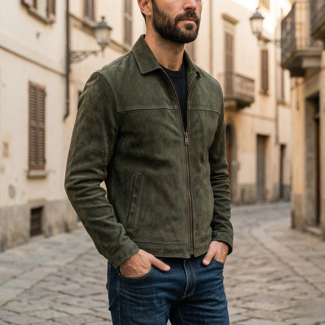 Alessio Fitted Leather Jacket