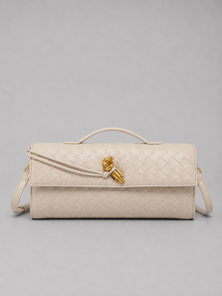 Women’s Woven Leather Look Clutch Bag – Timeless Elegant Design