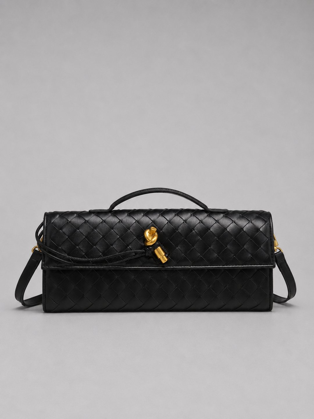 Women’s Woven Leather Look Clutch Bag – Timeless Elegant Design