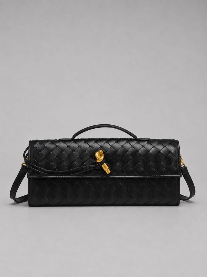 Women’s Woven Leather Look Clutch Bag – Timeless Elegant Design