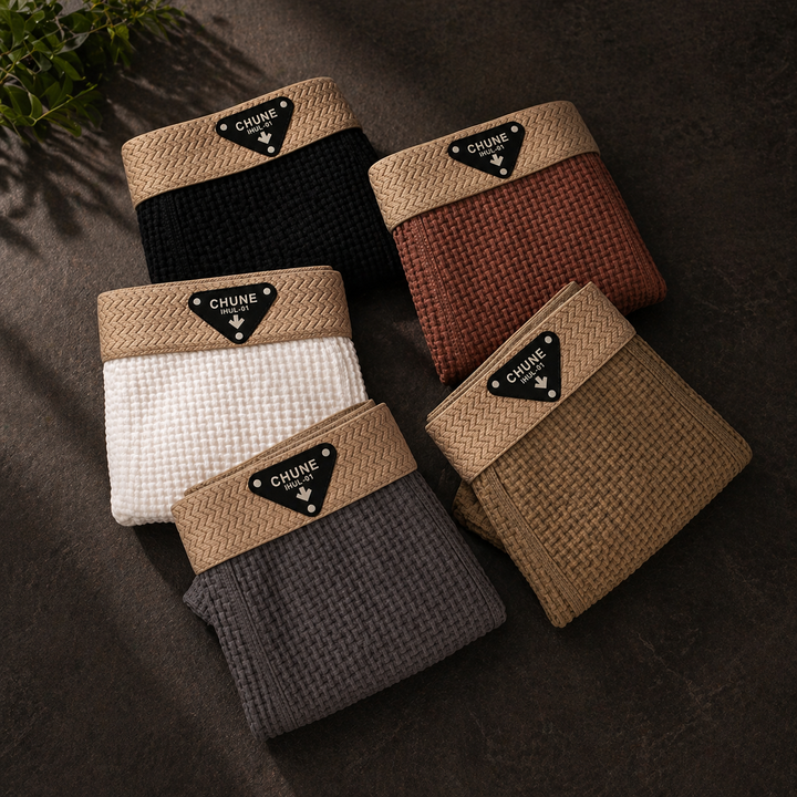 Waffle Knit Cotton Boxer Briefs