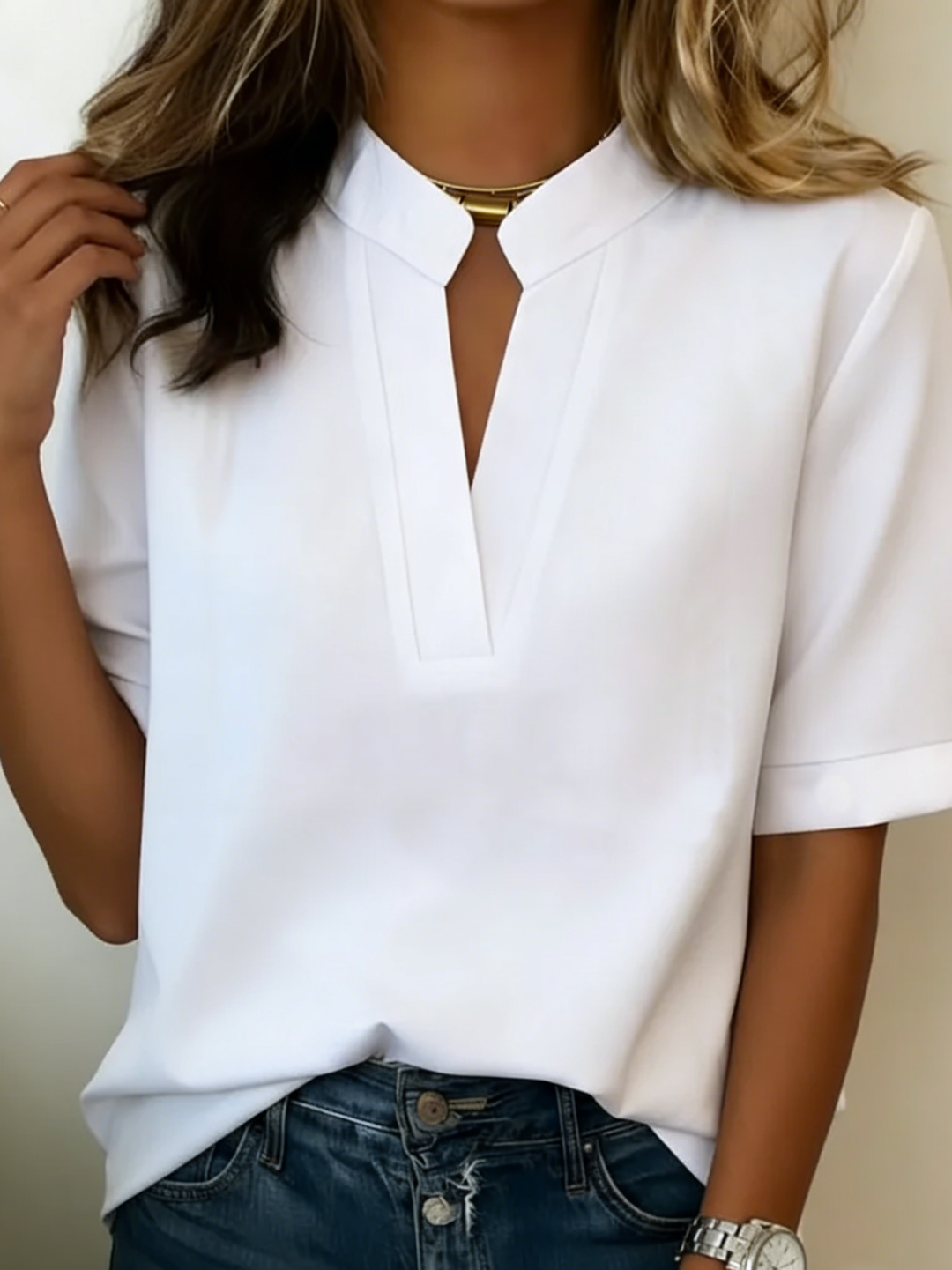 Elowen | Elegant V-Neck Blouse