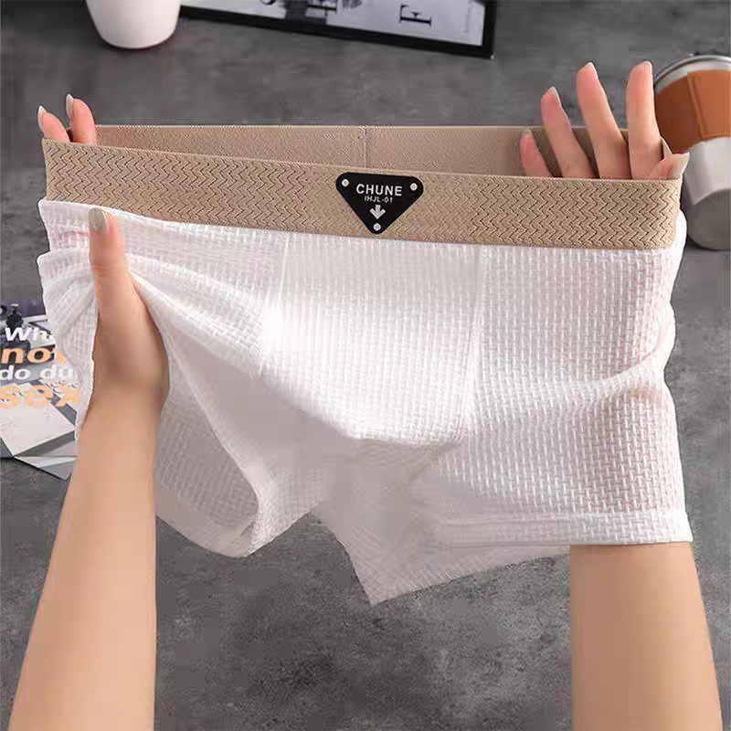 Waffle Knit Cotton Boxer Briefs