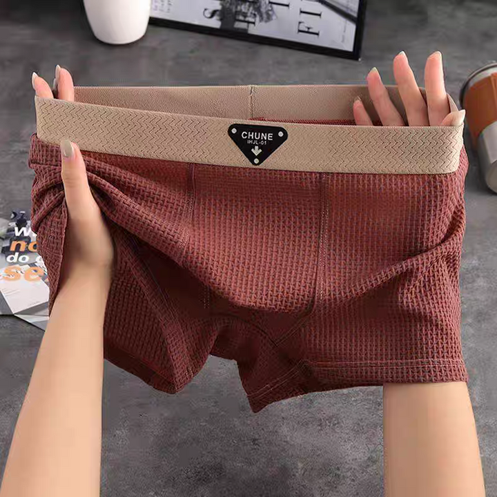 Waffle Knit Cotton Boxer Briefs