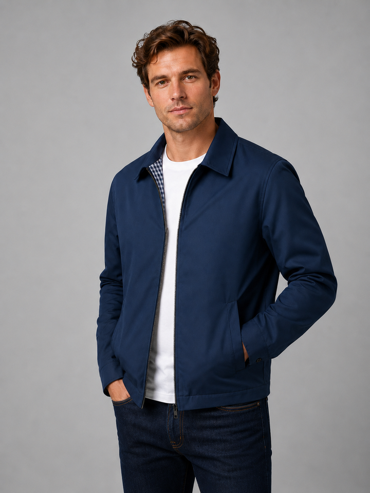 Men’s Lightweight Zip Jacket – Smart Casual British Style
