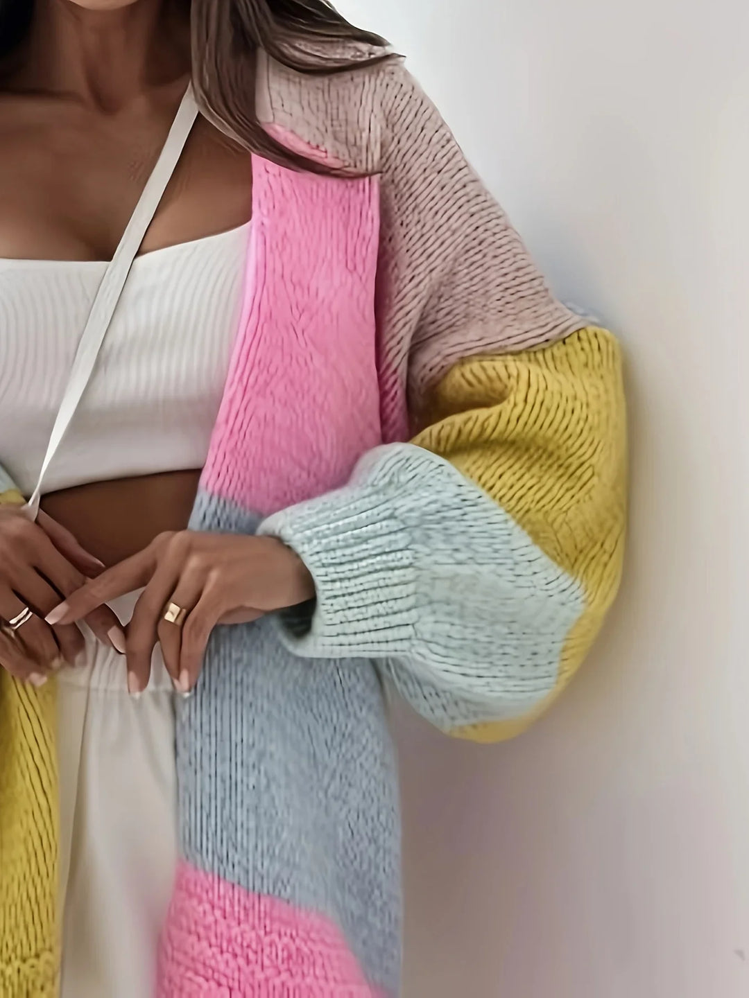 Nola Colour Block Knit Cardigan
