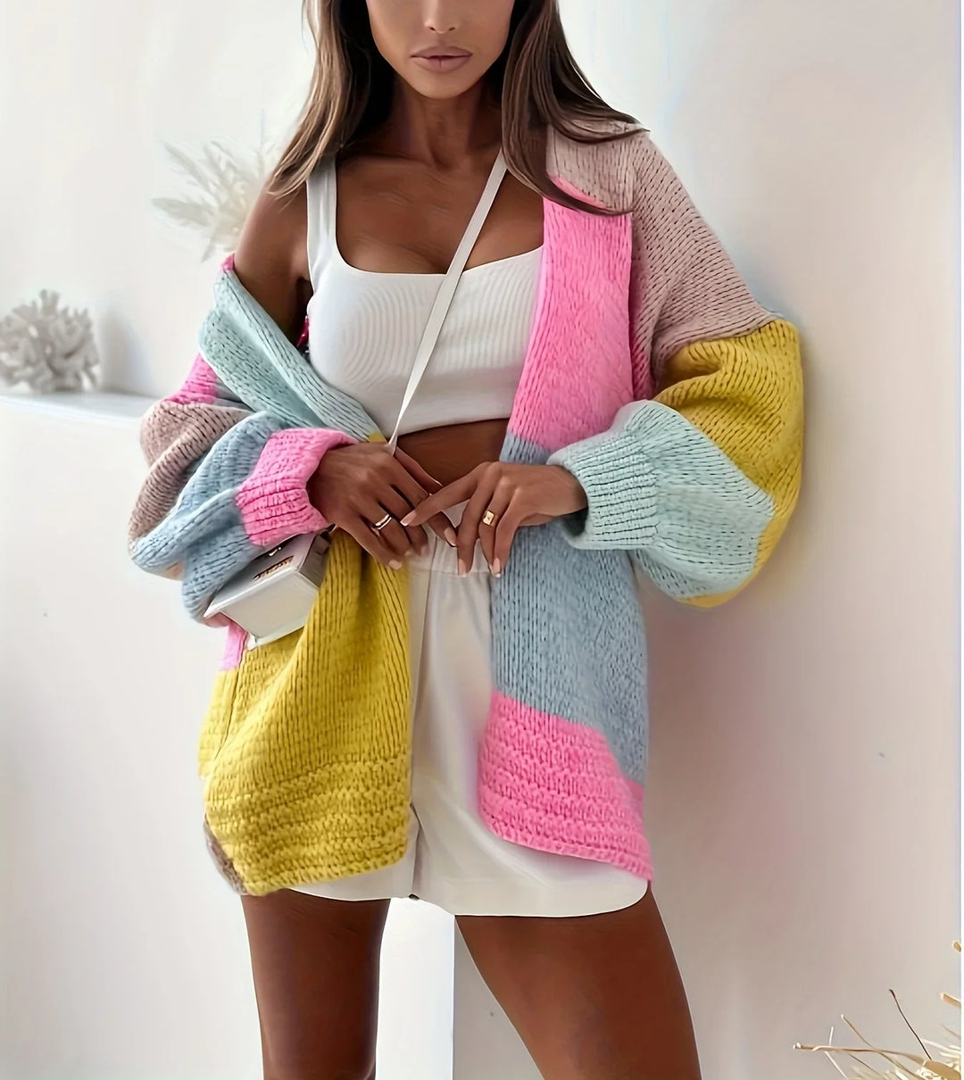 Nola Colour Block Knit Cardigan