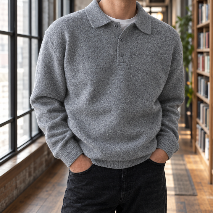 Alderic Chenille Polo Sweater