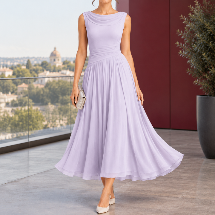 Calla-Grace Draped Midi Dress
