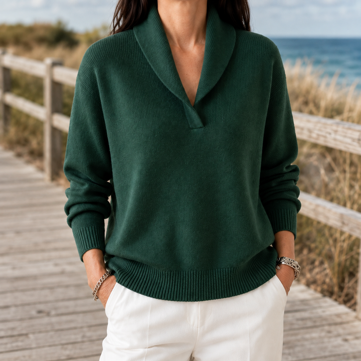 Marlene-Hope Shawl Collar Sweater