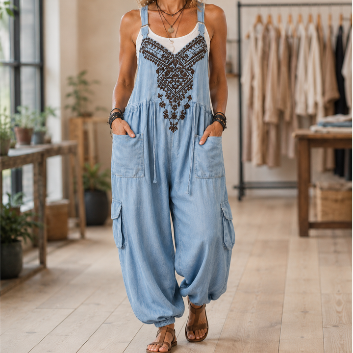 Celeste-Rose Embroidered Jumpsuit