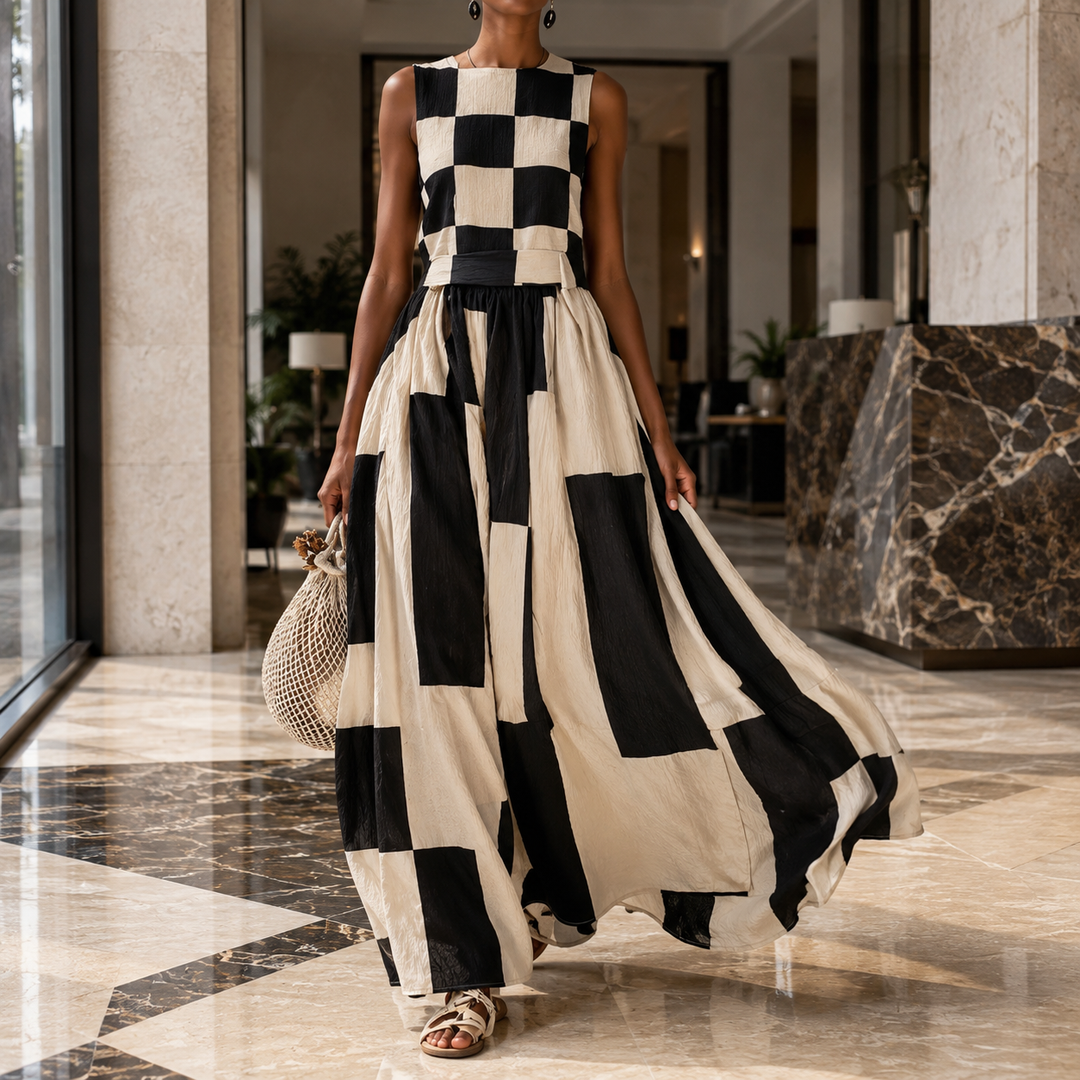 Annabel-Elise Patchwork Maxi Dress