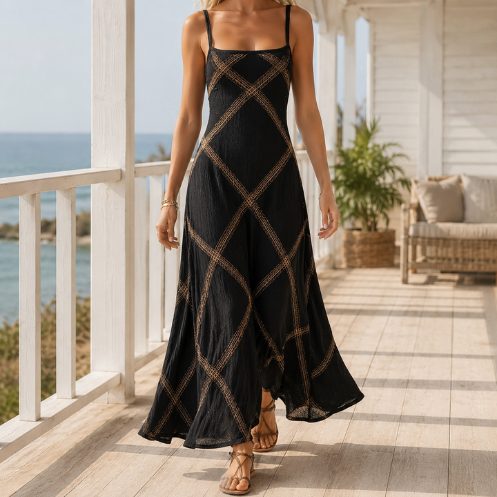 Carmen-Mae Geometric Maxi Dress
