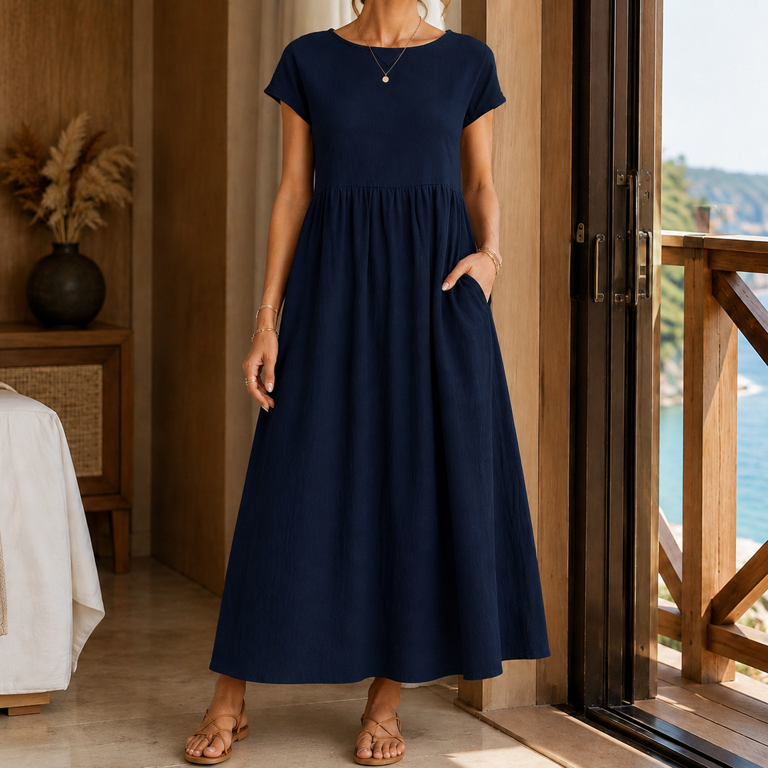 Elena-Louise Gathered Midi Dress