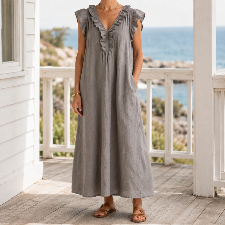 Carmen-Eve Ruffle Maxi Dress
