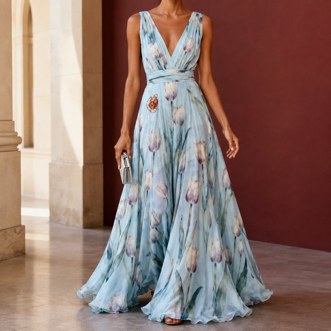 Annabel-Lane Plunge Maxi Dress