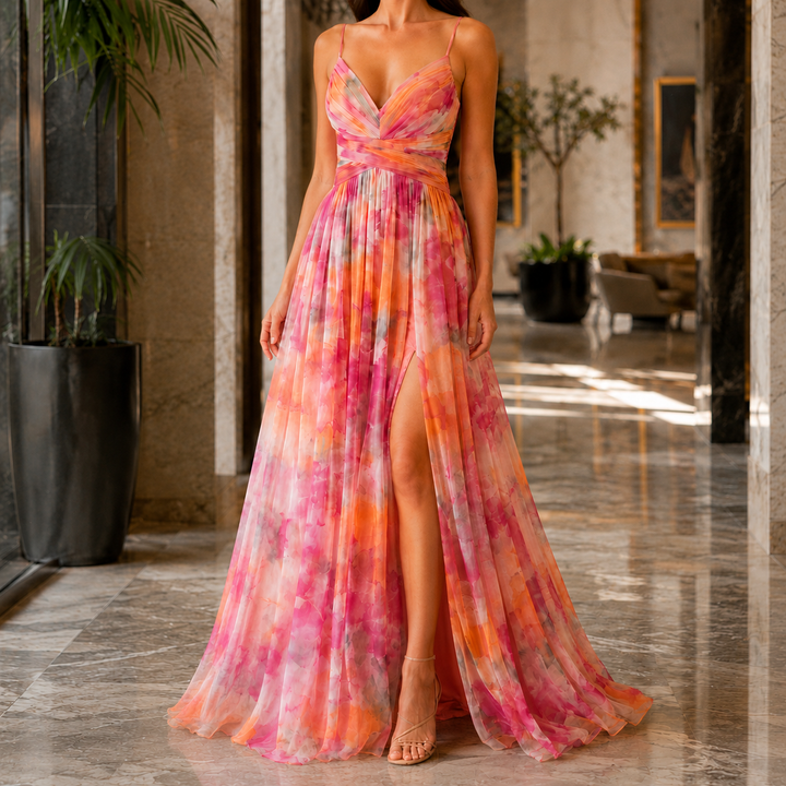 Mina Watercolor Maxi Dress
