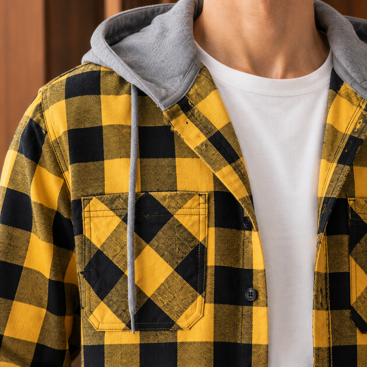 Gilles Plaid Hooded Overshirt