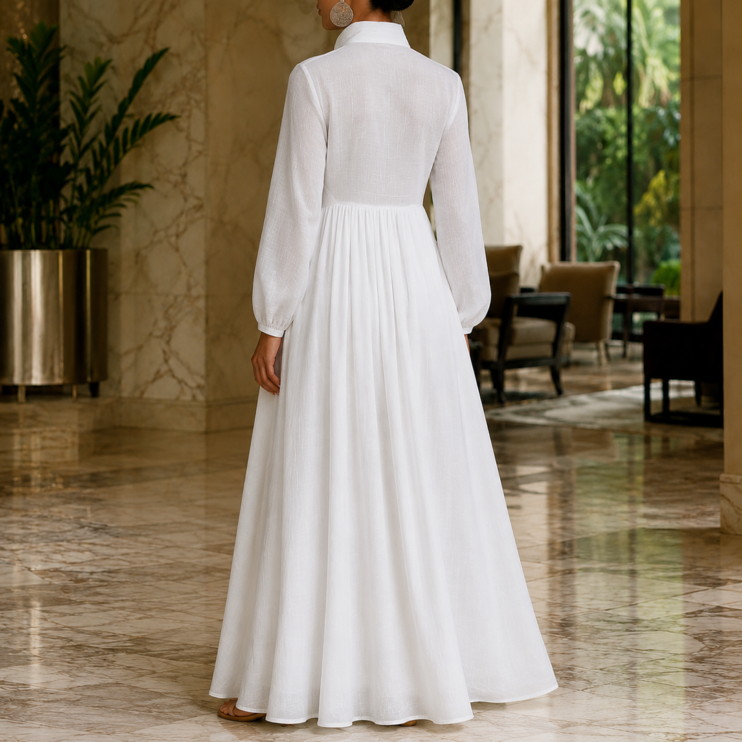 Evangeline Button-Front Maxi Dress