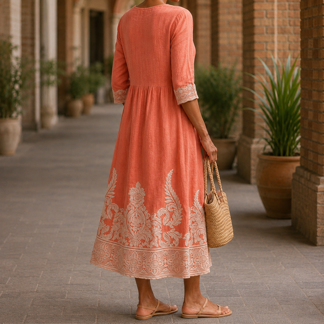 Madeleine Embroidered Midi Dress