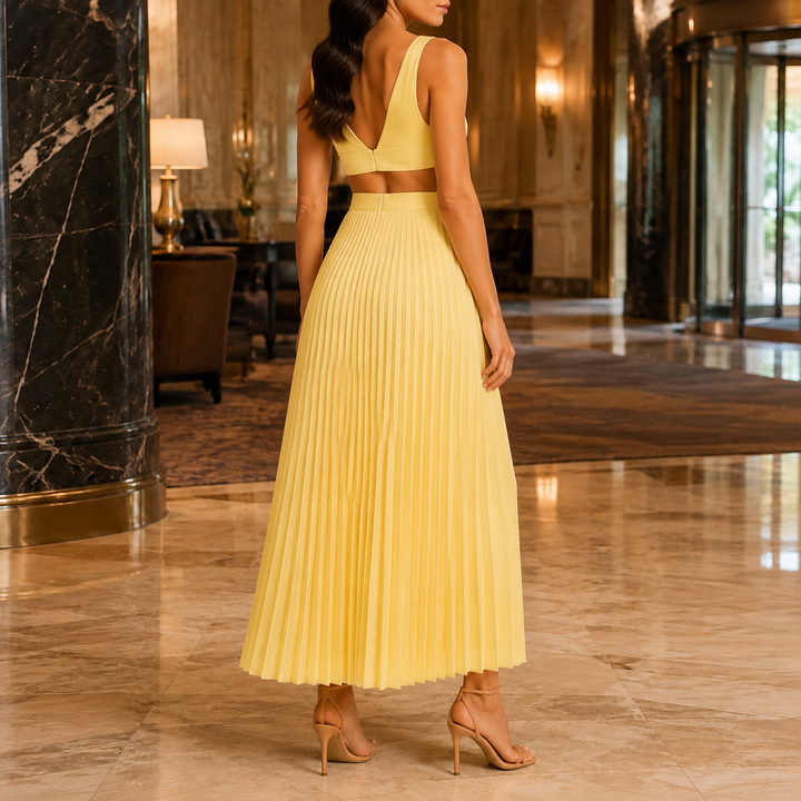 Clara-Jane Pleated Maxi Dress