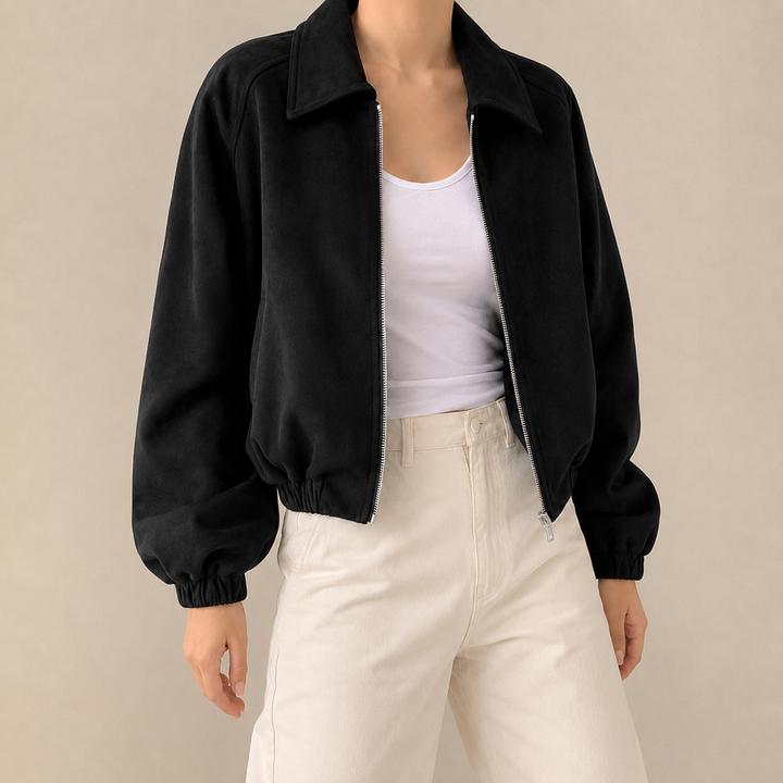 Thornbury Faux Suede Crop Jacket
