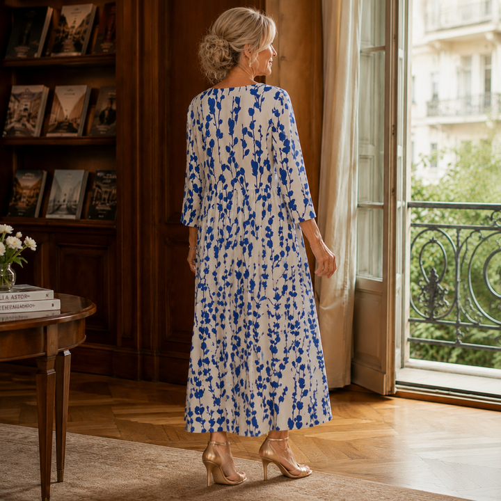 Honora-Pearl Floral Midi Dress