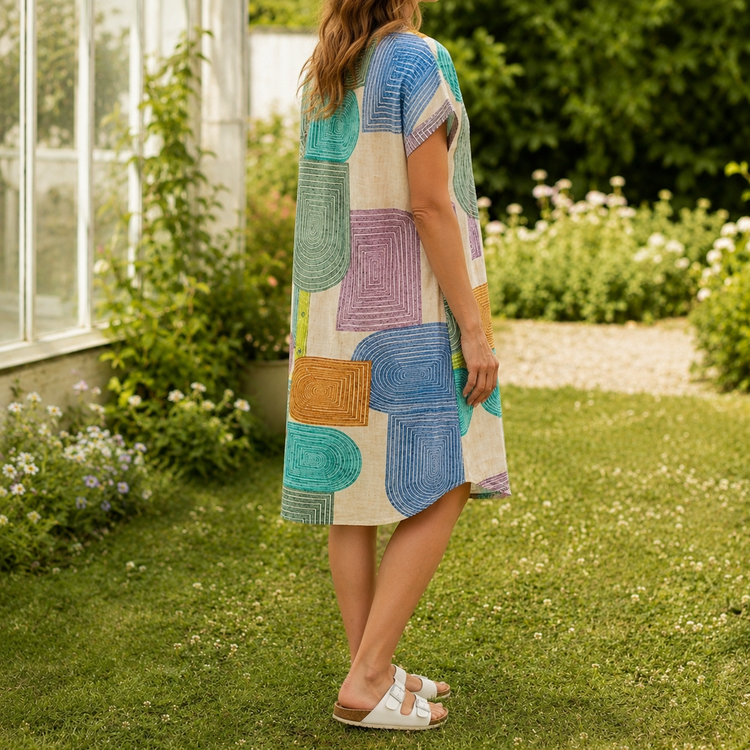 Aimee Geometric Shirt Dress