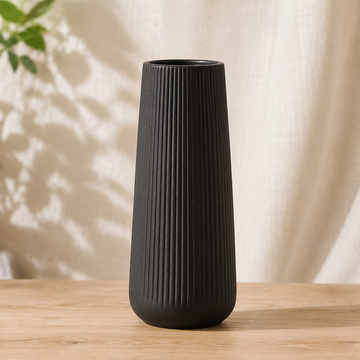 Amberley Ribbed Ceramic Vase