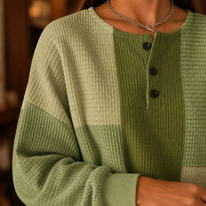 Adeline-Elise Color Block Sweater
