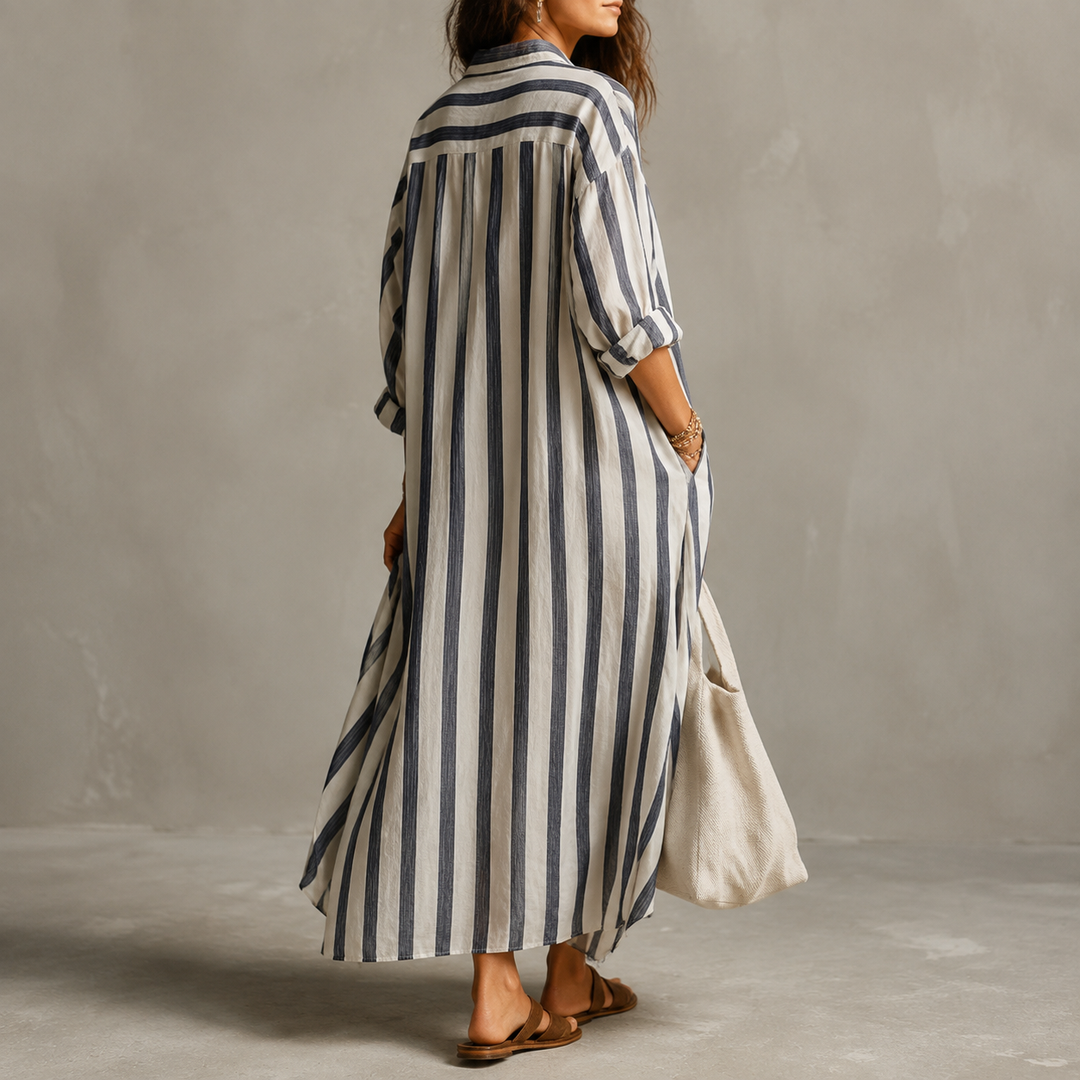 Adele Striped Shirt Dress