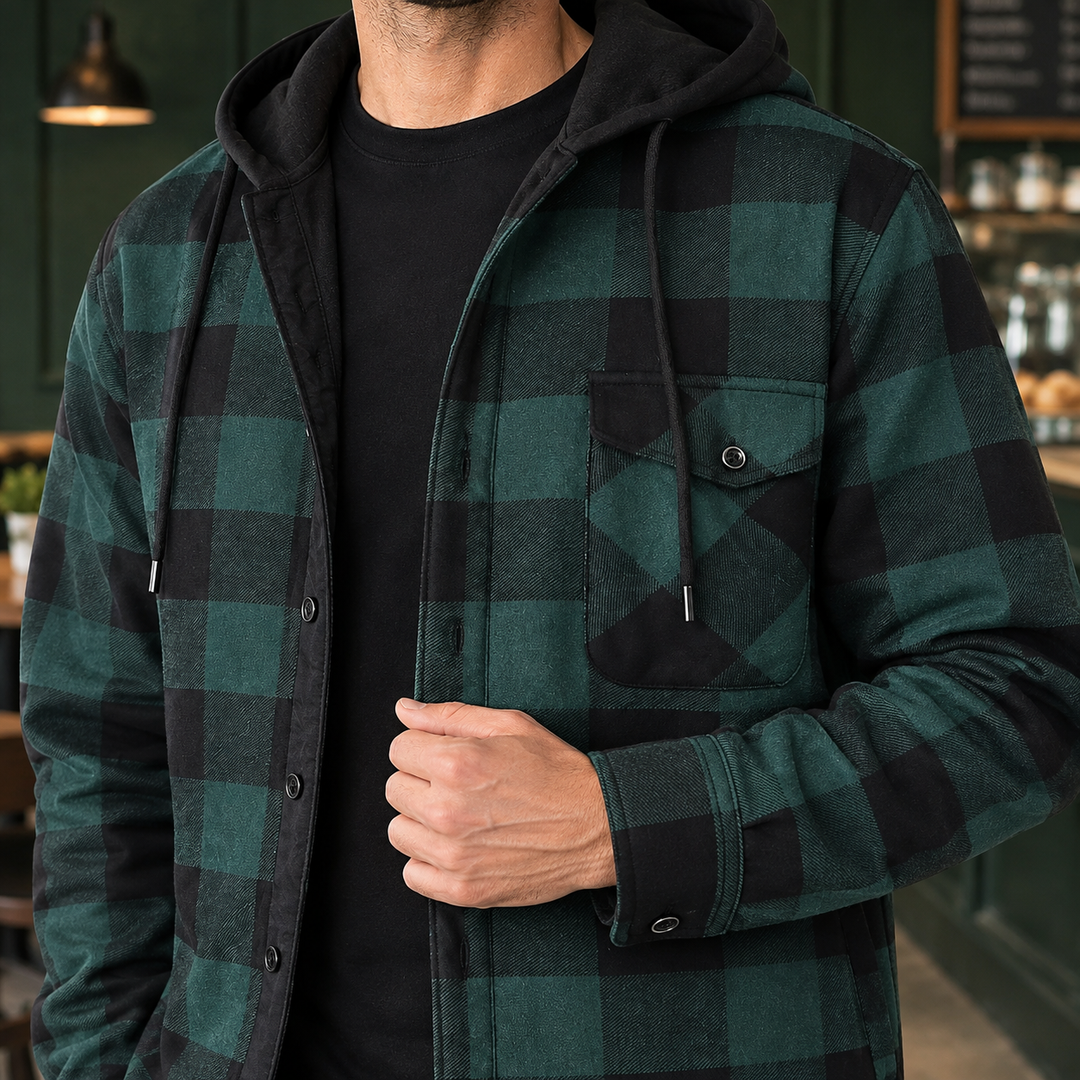 Sterling Hooded Plaid Jacket