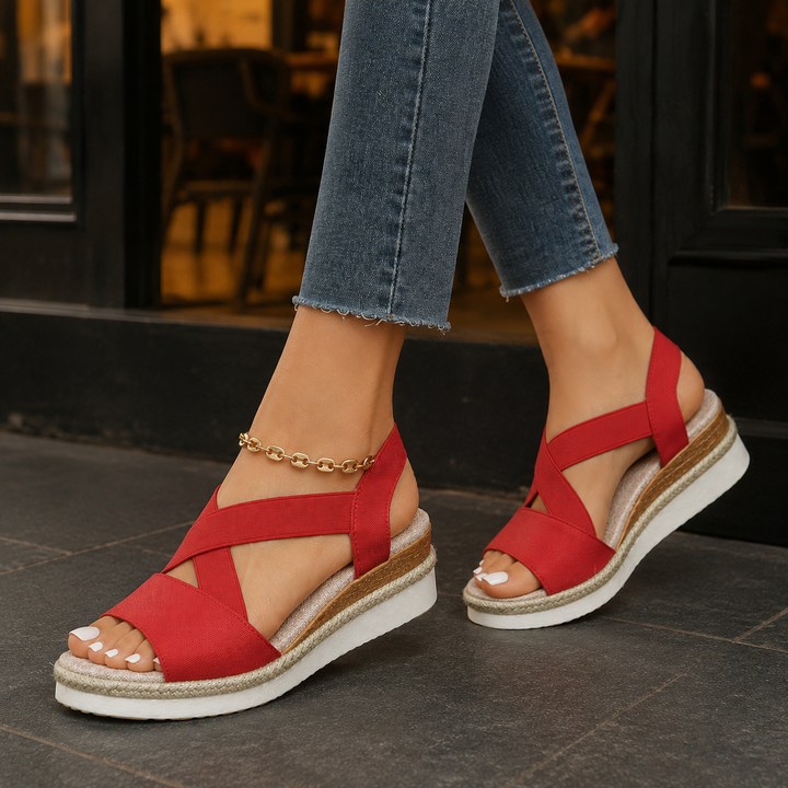 Casentino Elastic Wedge Sandals