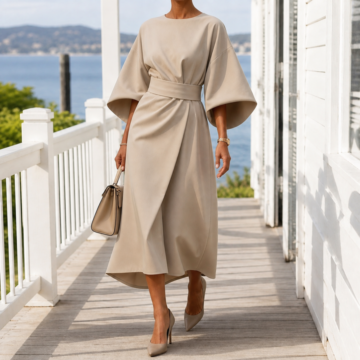 Astrid-Hope Belted Midi Dress
