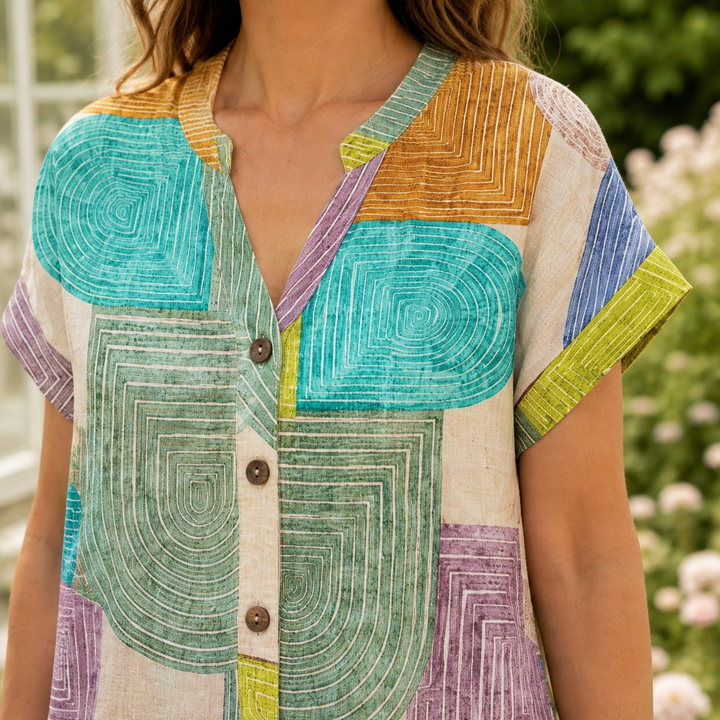Aimee Geometric Shirt Dress