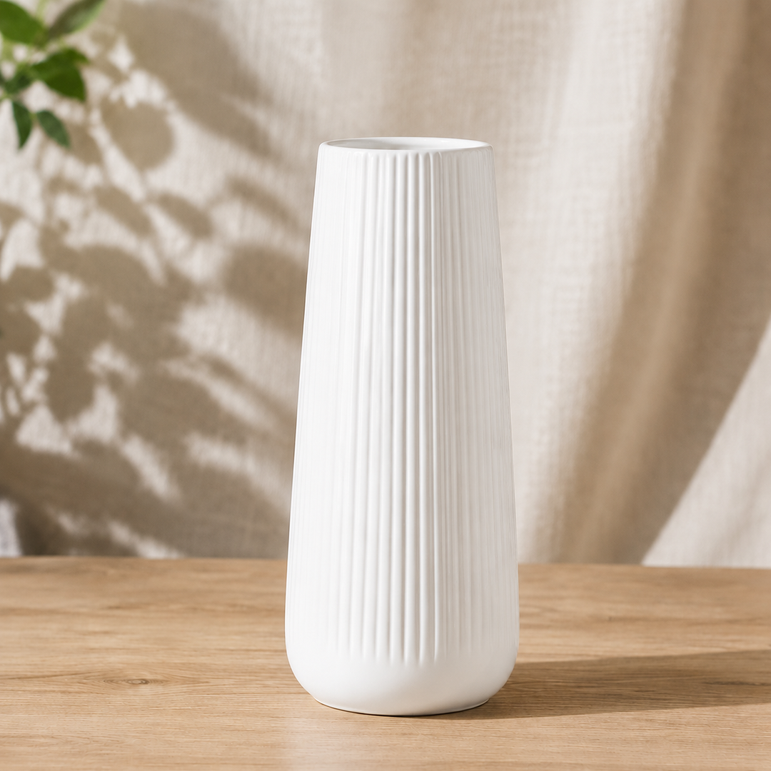 Amberley Ribbed Ceramic Vase