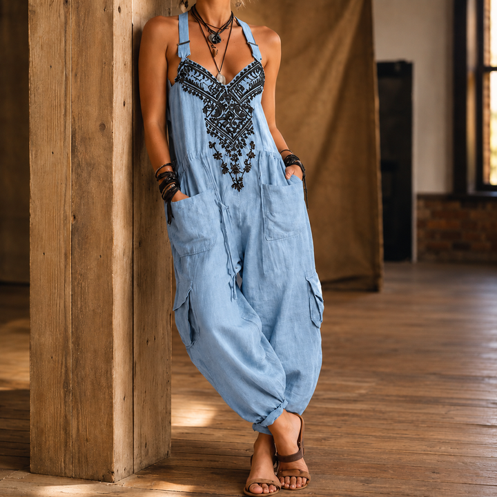 Marina-Pearl Embroidered Jumpsuit
