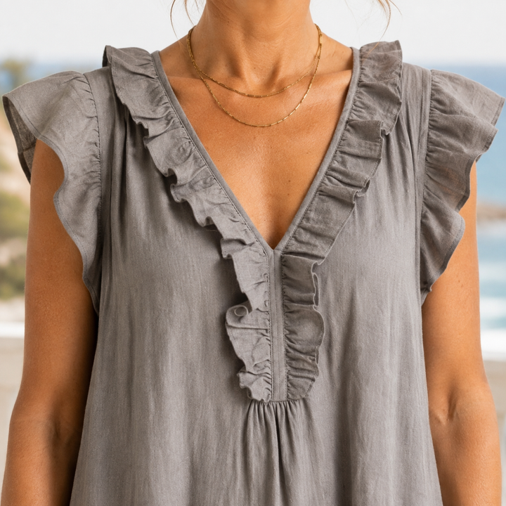 Carmen-Eve Ruffle Maxi Dress