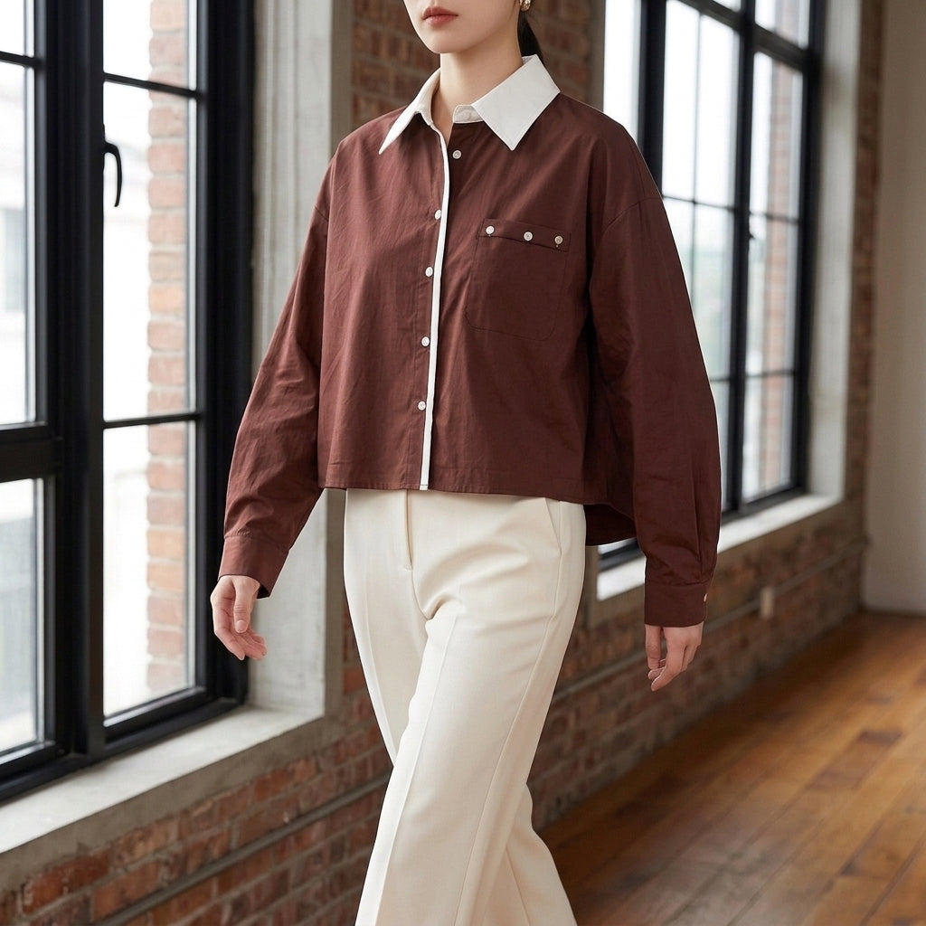 Vivienne Contrast Collar Top
