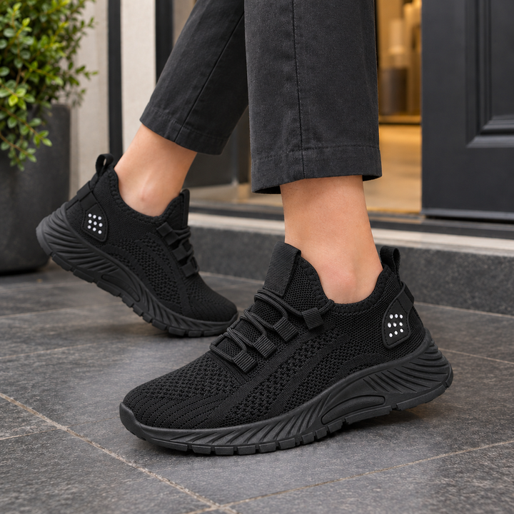Magenta Knit Sneakers