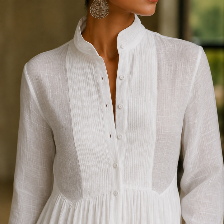 Evangeline Button-Front Maxi Dress