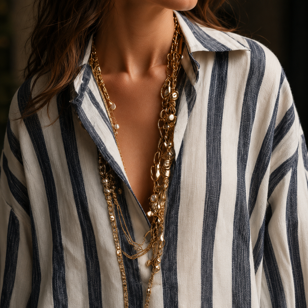 Adele Striped Shirt Dress