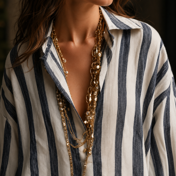 Adele Striped Shirt Dress