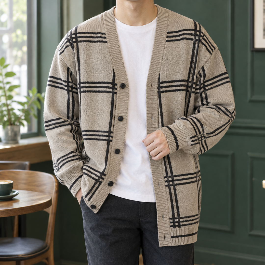 Peregrine Check Cardigan