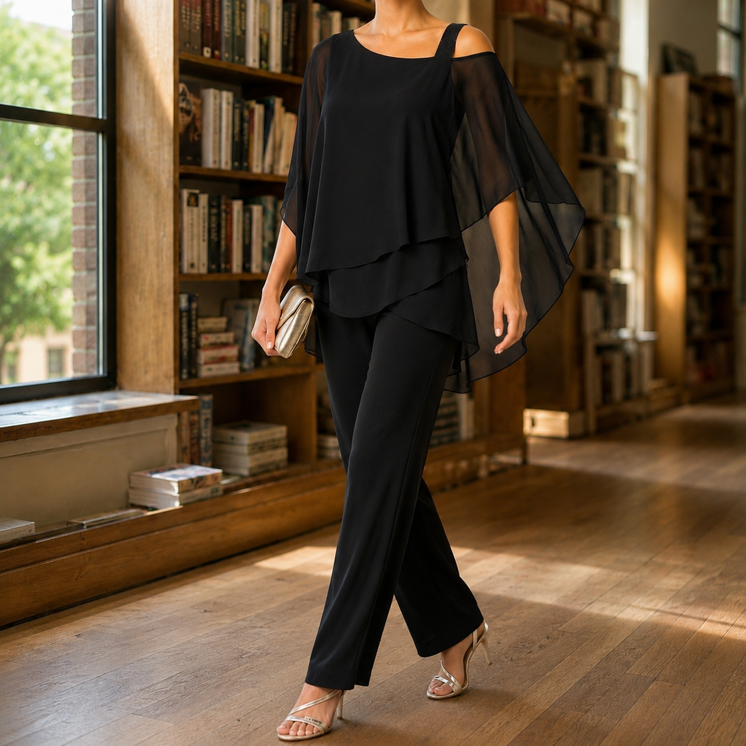 Nerissa-Elise Asymmetric Pants Set