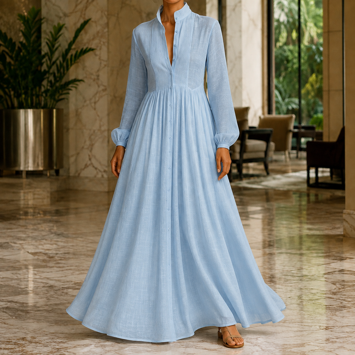 Evangeline Button-Front Maxi Dress