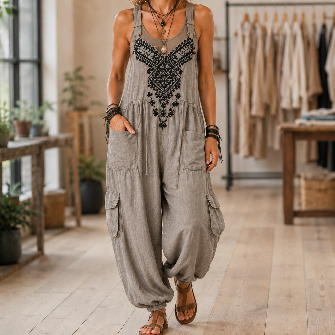 Celeste-Rose Embroidered Jumpsuit