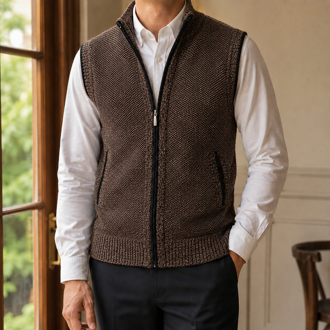 Caleb Sleeveless Knit Jacket