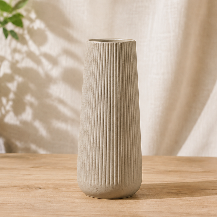 Amberley Ribbed Ceramic Vase